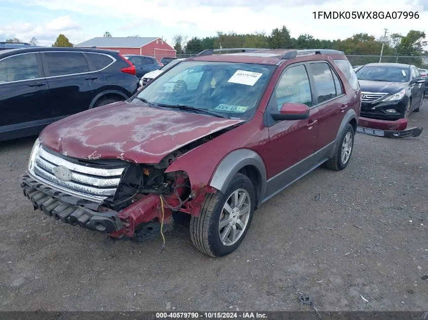 2008 Ford Taurus X Sel VIN: 1FMDK05WX8GA07996 Lot: 40579790