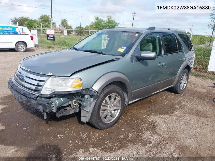 2008 Ford Taurus X Sel VIN: 1FMDK02W88GA16880 Lot: 40646787