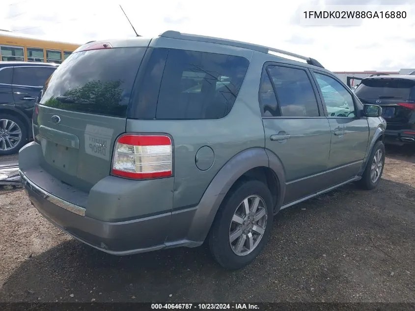 2008 Ford Taurus X Sel VIN: 1FMDK02W88GA16880 Lot: 40646787