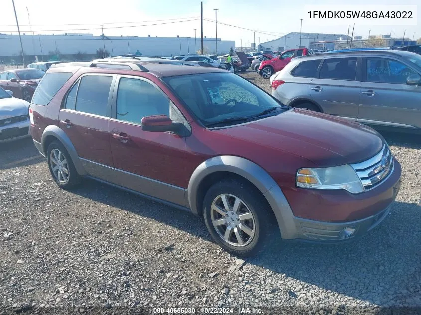 2008 Ford Taurus X Sel VIN: 1FMDK05W48GA43022 Lot: 40655030