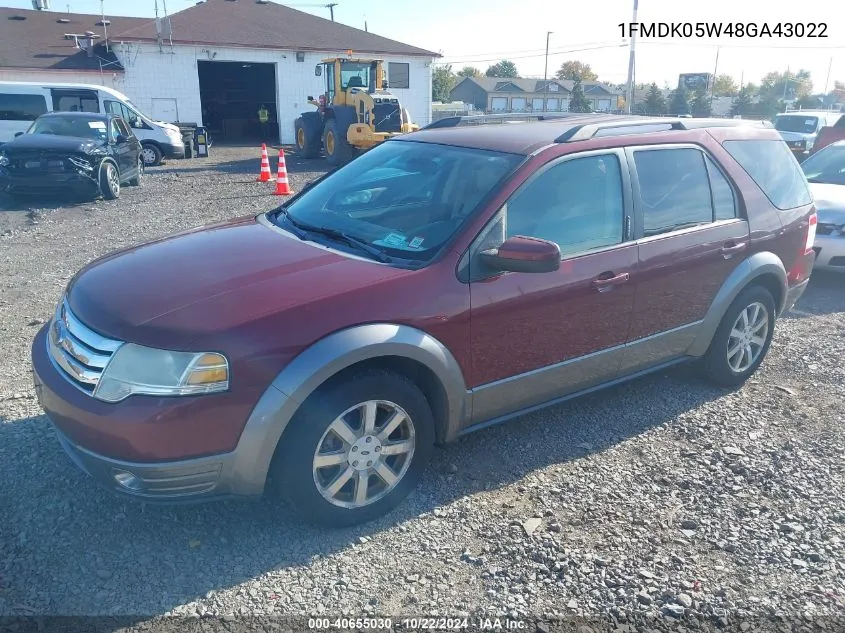 2008 Ford Taurus X Sel VIN: 1FMDK05W48GA43022 Lot: 40655030