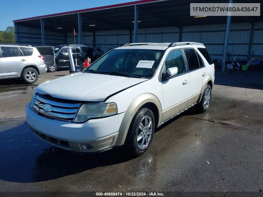 2008 Ford Taurus X Eddie Bauer VIN: 1FMDK07W48GA43647 Lot: 40659474