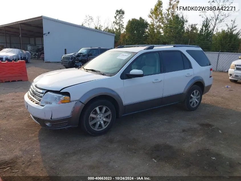 2008 Ford Taurus X Sel VIN: 1FMDK02W38GA42271 Lot: 40663023