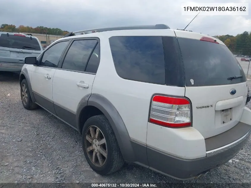 2008 Ford Taurus X Sel VIN: 1FMDK02W18GA36162 Lot: 40675132