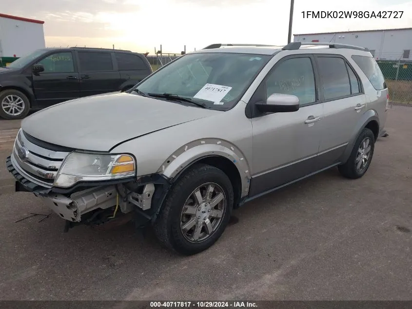 2008 Ford Taurus X Sel VIN: 1FMDK02W98GA42727 Lot: 40717817