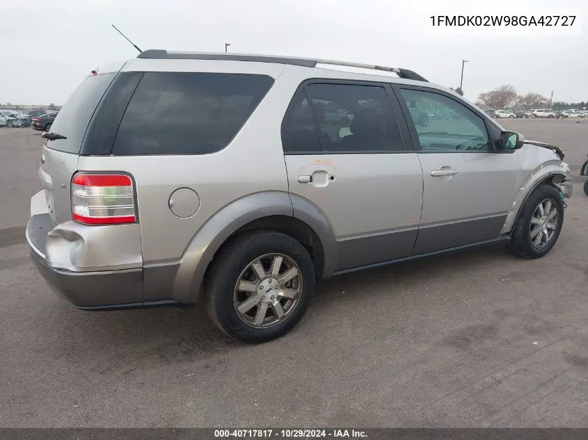 2008 Ford Taurus X Sel VIN: 1FMDK02W98GA42727 Lot: 40717817