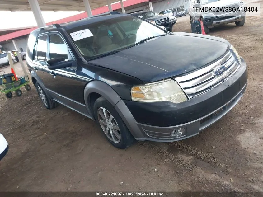 2008 Ford Taurus X Sel VIN: 1FMDK02W88GA18404 Lot: 40721697