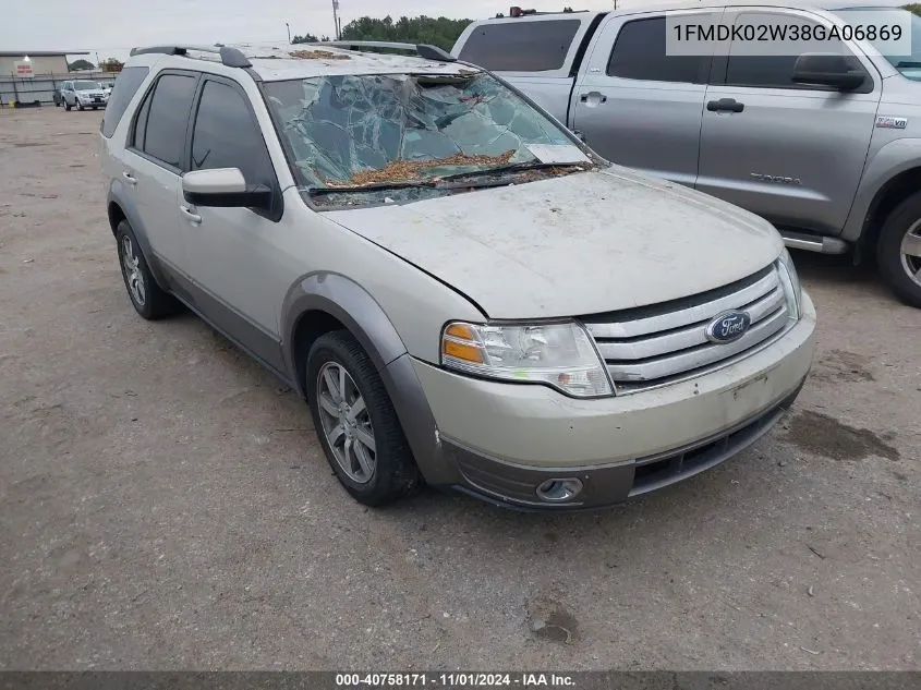 2008 Ford Taurus X Sel VIN: 1FMDK02W38GA06869 Lot: 40758171