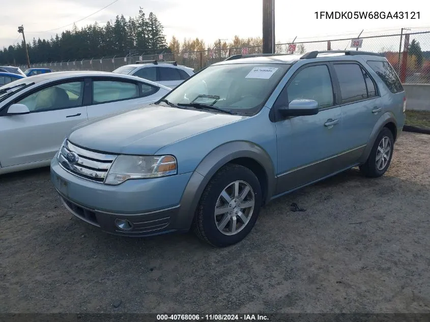 2008 Ford Taurus X Sel VIN: 1FMDK05W68GA43121 Lot: 40768006