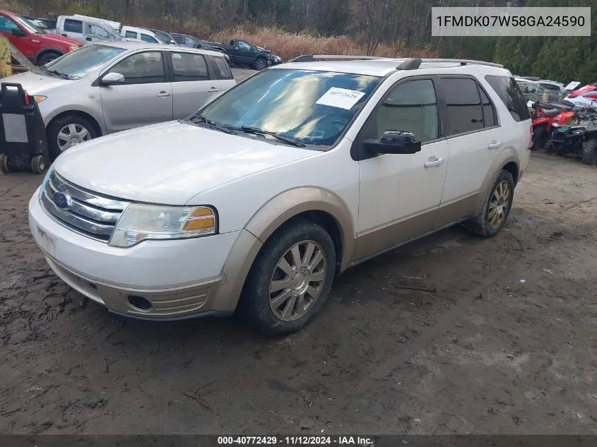 2008 Ford Taurus X Eddie Bauer VIN: 1FMDK07W58GA24590 Lot: 40772429