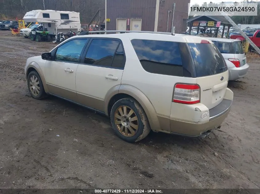 2008 Ford Taurus X Eddie Bauer VIN: 1FMDK07W58GA24590 Lot: 40772429