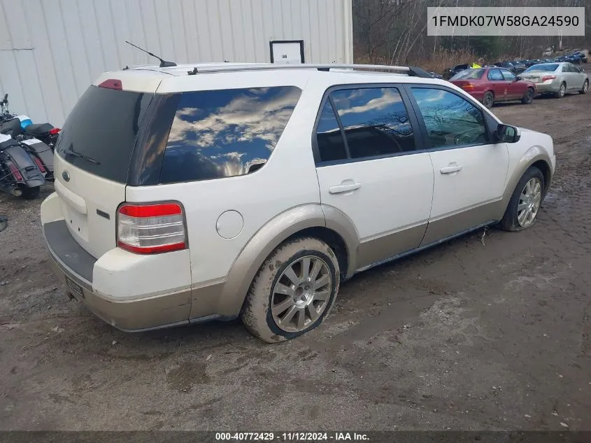 2008 Ford Taurus X Eddie Bauer VIN: 1FMDK07W58GA24590 Lot: 40772429