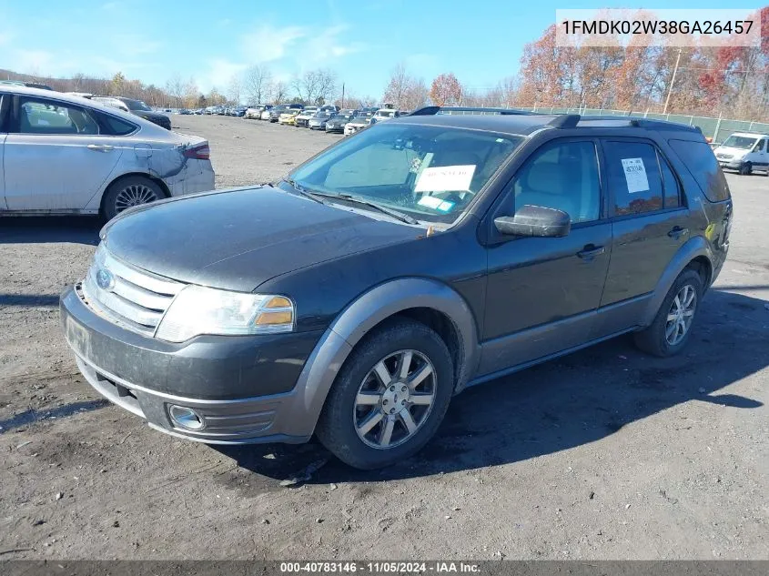 2008 Ford Taurus X Sel VIN: 1FMDK02W38GA26457 Lot: 40783146