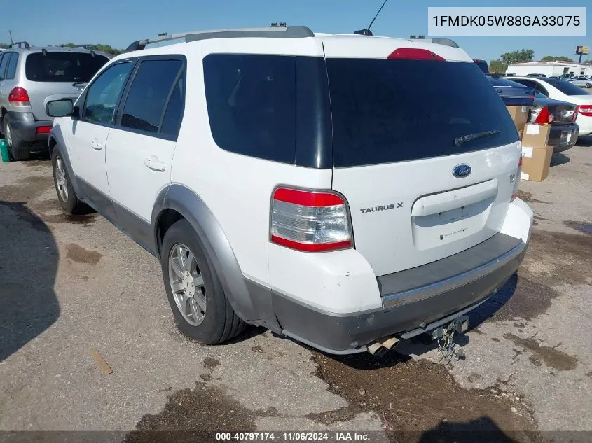 2008 Ford Taurus X Sel VIN: 1FMDK05W88GA33075 Lot: 40797174