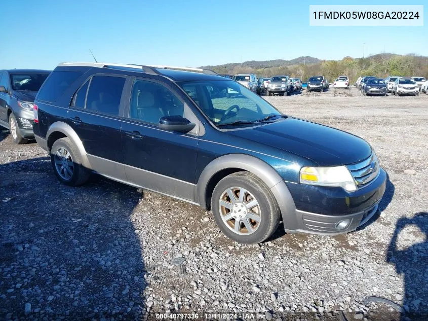 2008 Ford Taurus X Sel VIN: 1FMDK05W08GA20224 Lot: 40797336