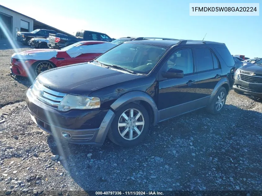 2008 Ford Taurus X Sel VIN: 1FMDK05W08GA20224 Lot: 40797336