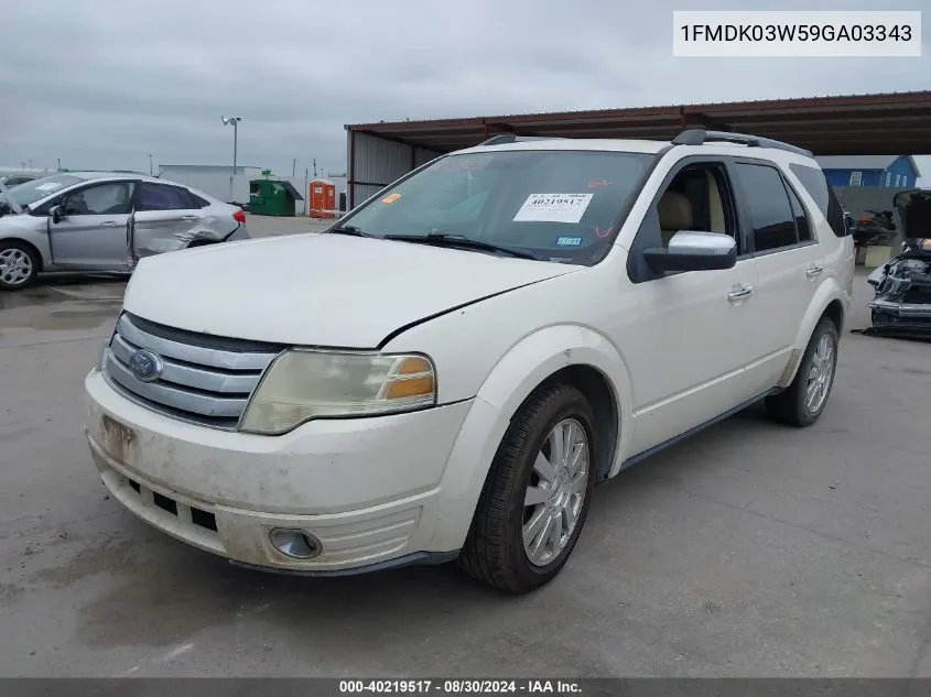 2009 Ford Taurus X Limited VIN: 1FMDK03W59GA03343 Lot: 40219517