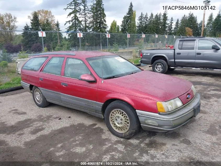 1991 Ford Taurus Lx VIN: 1FACP5846MG105142 Lot: 40651674