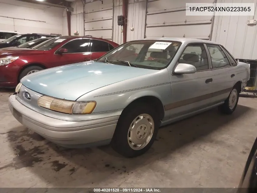 1992 Ford Taurus Gl VIN: 1FACP524XNG223365 Lot: 40281528