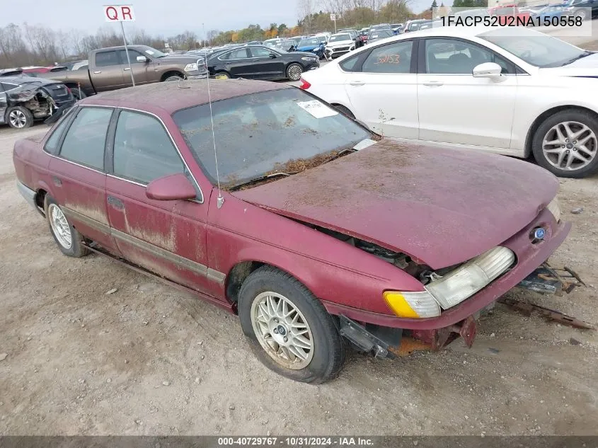 1992 Ford Taurus Gl VIN: 1FACP52U2NA150558 Lot: 40729767