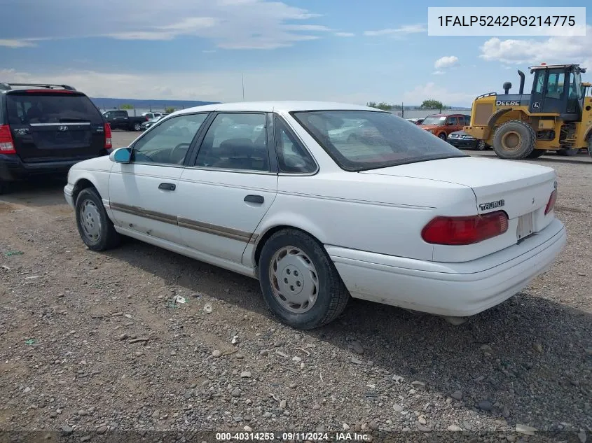 1993 Ford Taurus Gl VIN: 1FALP5242PG214775 Lot: 40314253