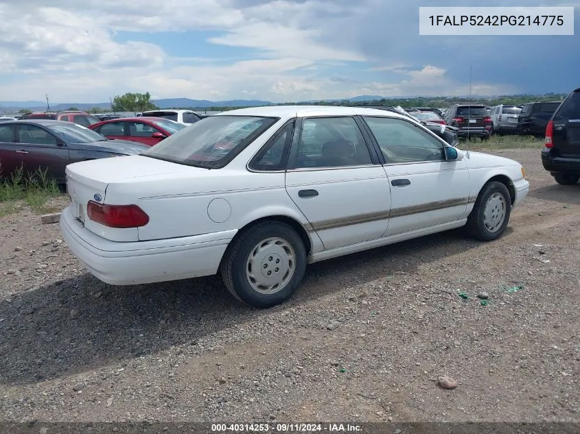 1993 Ford Taurus Gl VIN: 1FALP5242PG214775 Lot: 40314253