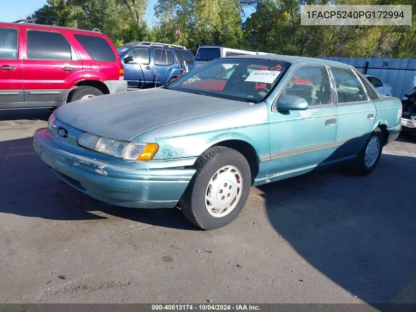 1993 Ford Taurus Gl VIN: 1FACP5240PG172994 Lot: 40513174