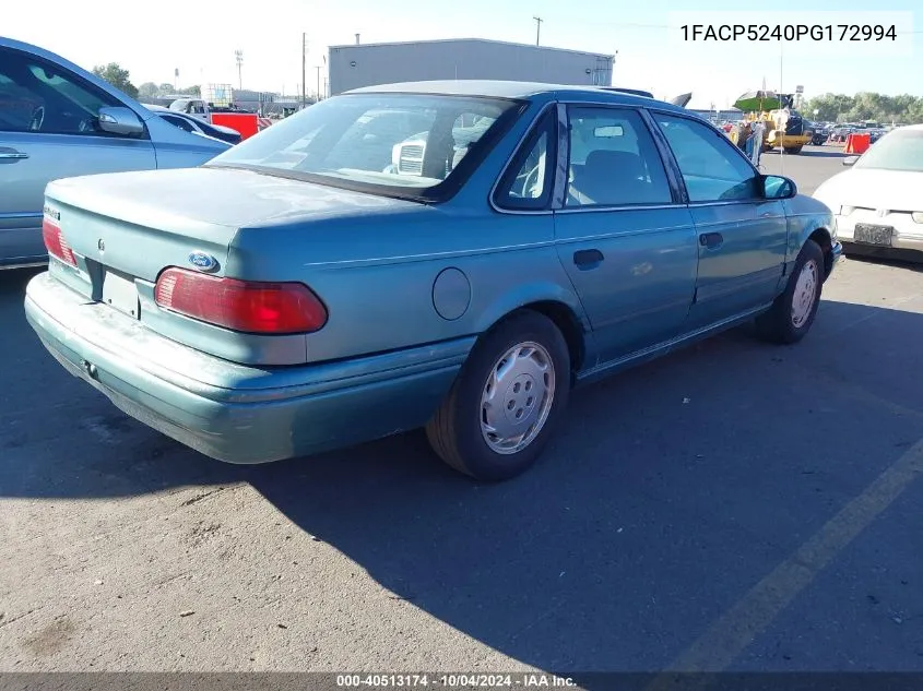 1993 Ford Taurus Gl VIN: 1FACP5240PG172994 Lot: 40513174