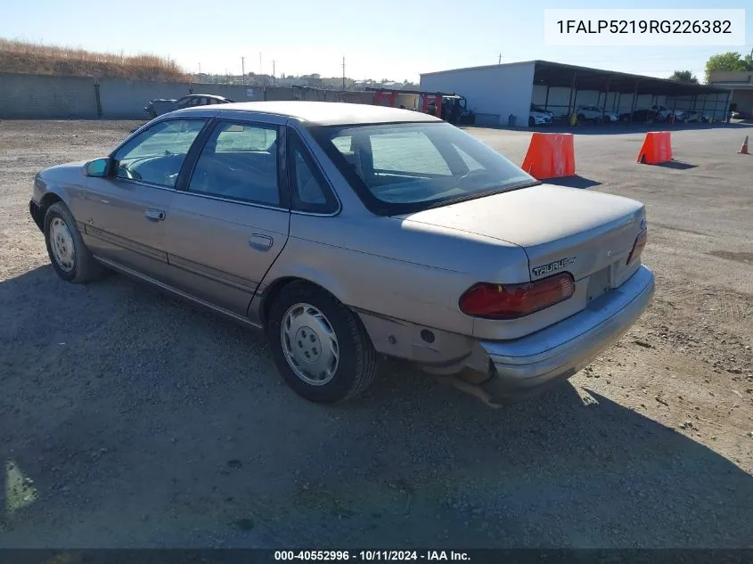 1994 Ford Taurus Gl VIN: 1FALP5219RG226382 Lot: 40552996