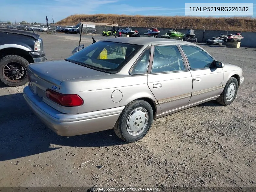 1994 Ford Taurus Gl VIN: 1FALP5219RG226382 Lot: 40552996