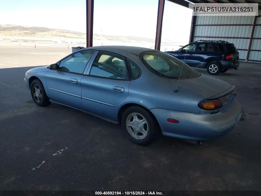 1997 Ford Taurus G VIN: 1FALP51U5VA316251 Lot: 40592194