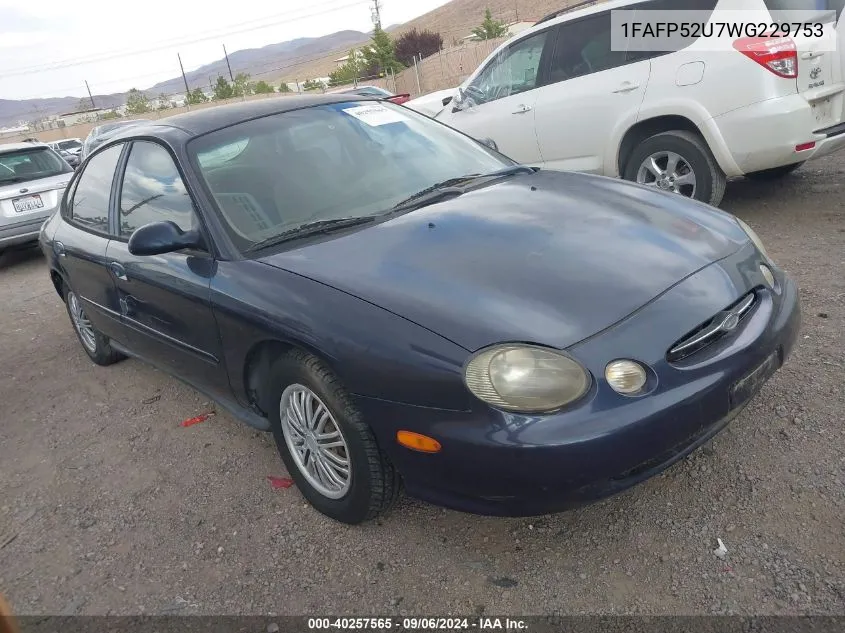 1998 Ford Taurus Lx/Se VIN: 1FAFP52U7WG229753 Lot: 40257565