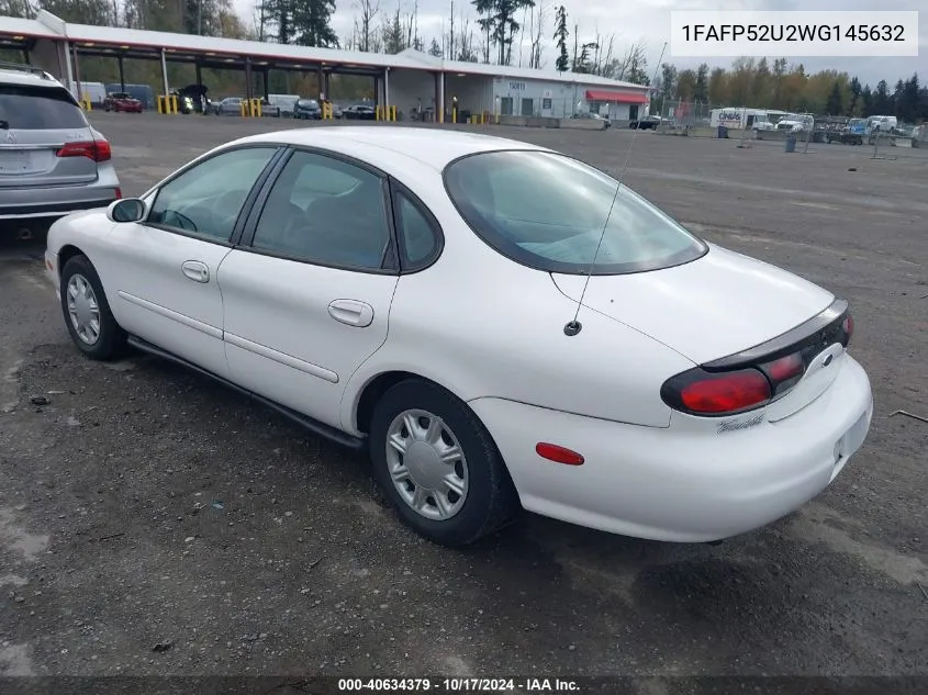 1998 Ford Taurus Lx/Se VIN: 1FAFP52U2WG145632 Lot: 40634379