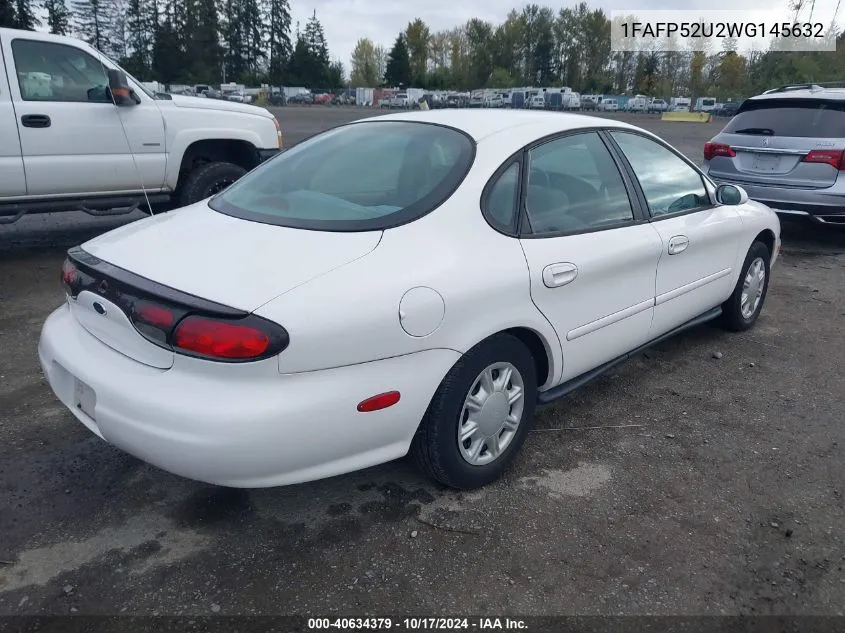 1998 Ford Taurus Lx/Se VIN: 1FAFP52U2WG145632 Lot: 40634379