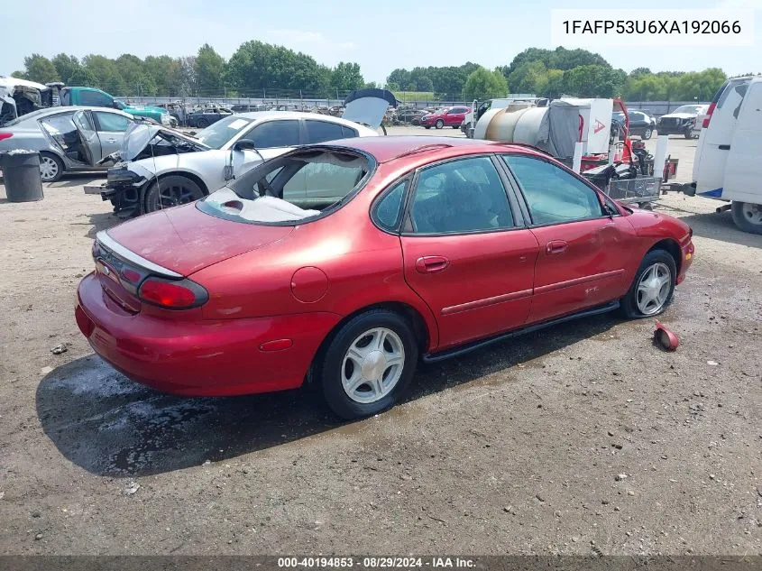 1999 Ford Taurus Se/Se-Ne VIN: 1FAFP53U6XA192066 Lot: 40194853