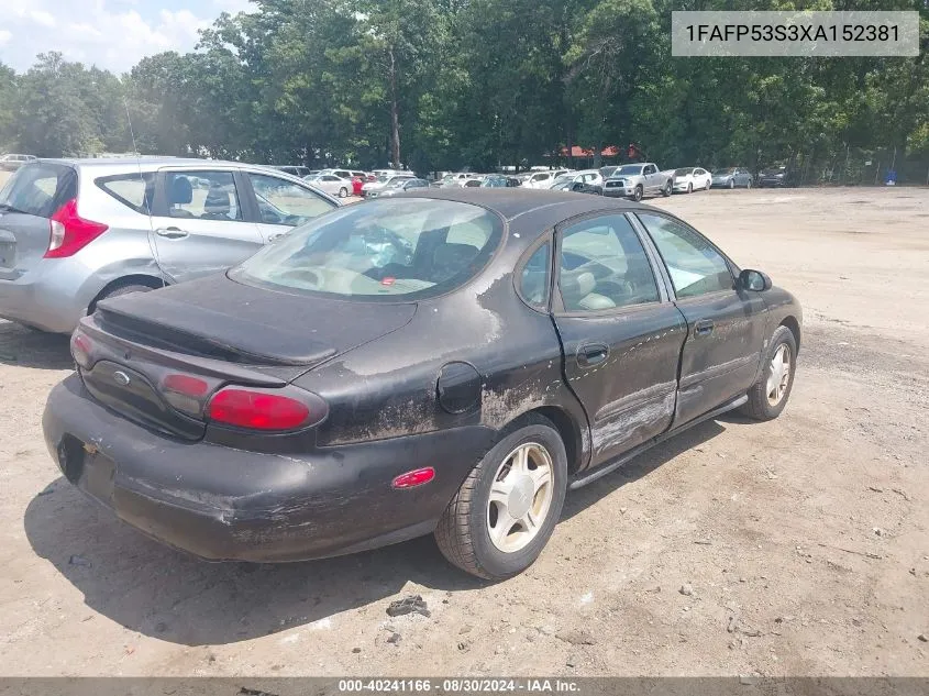 1999 Ford Taurus Se/Se-Ne VIN: 1FAFP53S3XA152381 Lot: 40241166