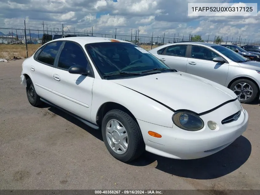 1999 Ford Taurus Lx VIN: 1FAFP52U0XG317125 Lot: 40358267