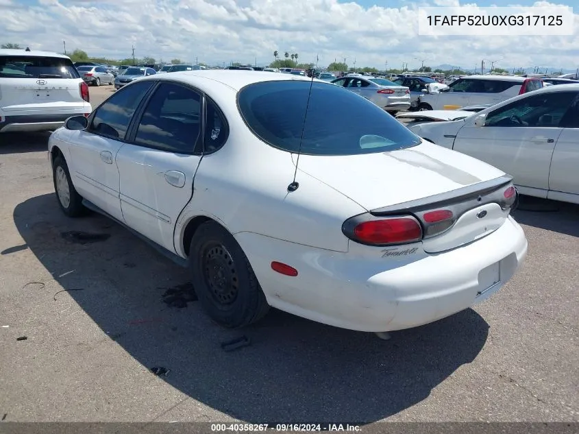 1999 Ford Taurus Lx VIN: 1FAFP52U0XG317125 Lot: 40358267