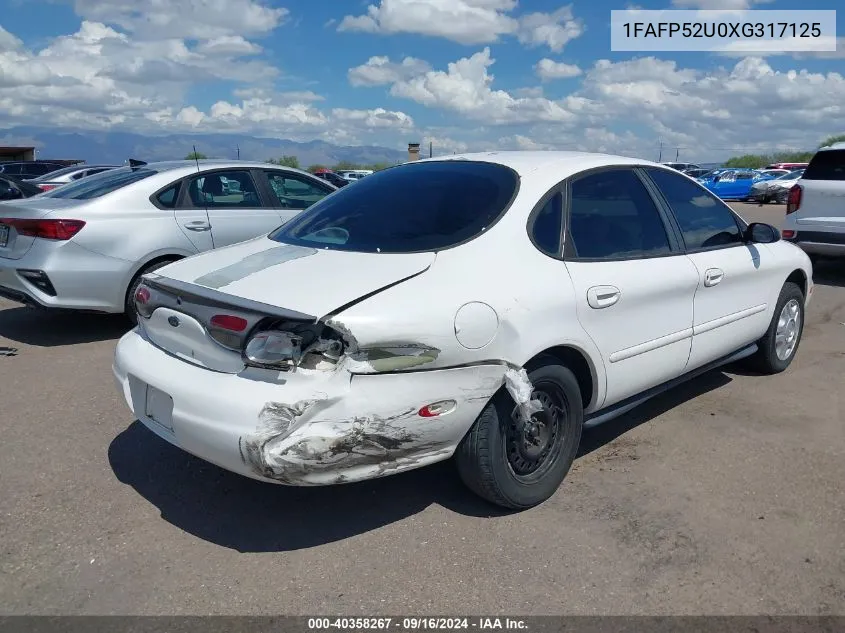 1999 Ford Taurus Lx VIN: 1FAFP52U0XG317125 Lot: 40358267