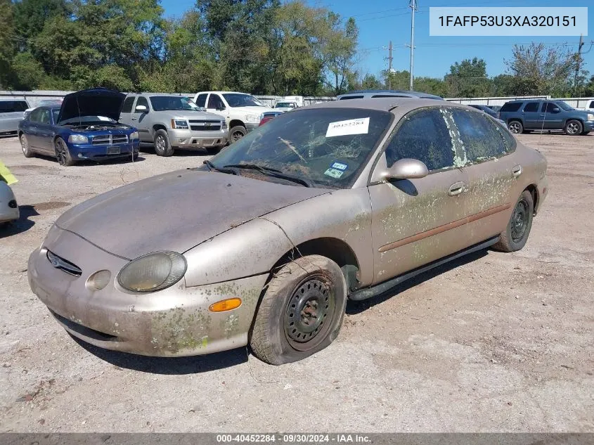 1999 Ford Taurus Se VIN: 1FAFP53U3XA320151 Lot: 40452284