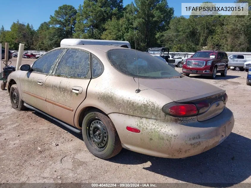 1999 Ford Taurus Se VIN: 1FAFP53U3XA320151 Lot: 40452284