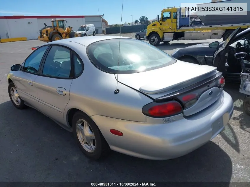 1999 Ford Taurus Se/Se-Ne VIN: 1FAFP53S3XG141815 Lot: 40551311