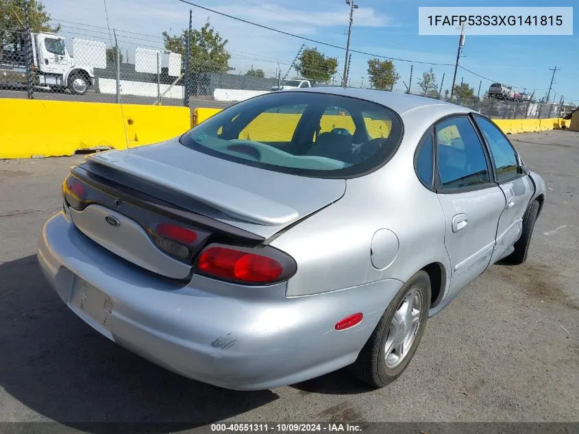 1999 Ford Taurus Se/Se-Ne VIN: 1FAFP53S3XG141815 Lot: 40551311