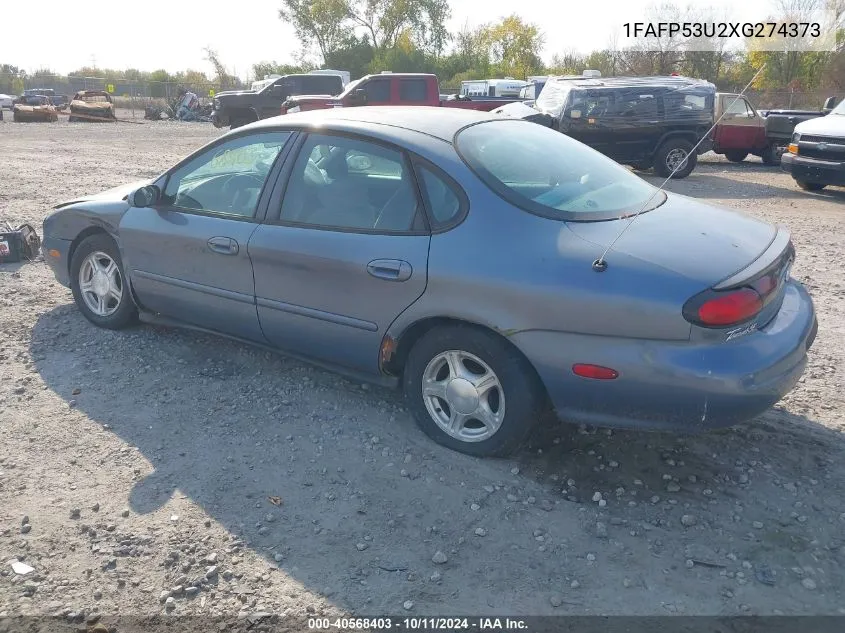 1999 Ford Taurus Se VIN: 1FAFP53U2XG274373 Lot: 40568403