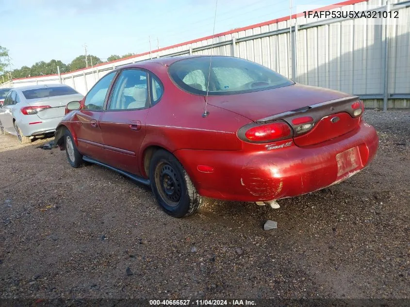 1999 Ford Taurus Se/Se-Ne VIN: 1FAFP53U5XA321012 Lot: 40656527