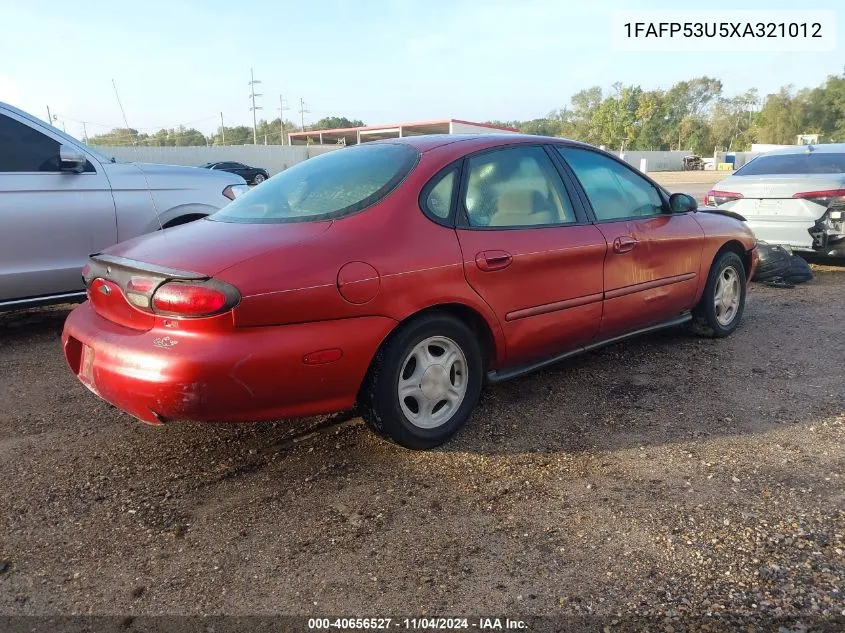 1999 Ford Taurus Se/Se-Ne VIN: 1FAFP53U5XA321012 Lot: 40656527