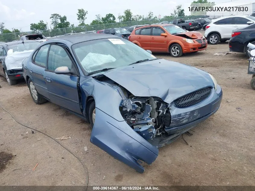 2000 Ford Taurus Se VIN: 1FAFP53UXYA217830 Lot: 39614367