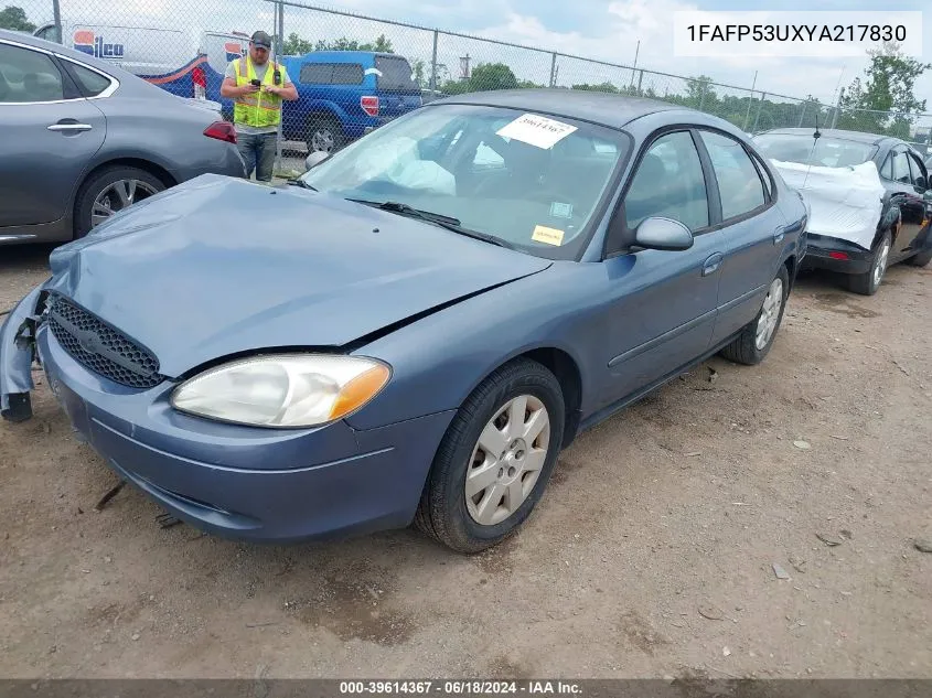 2000 Ford Taurus Se VIN: 1FAFP53UXYA217830 Lot: 39614367