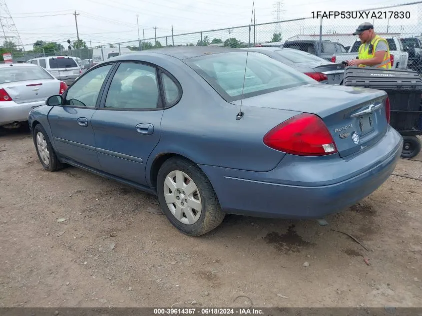 2000 Ford Taurus Se VIN: 1FAFP53UXYA217830 Lot: 39614367