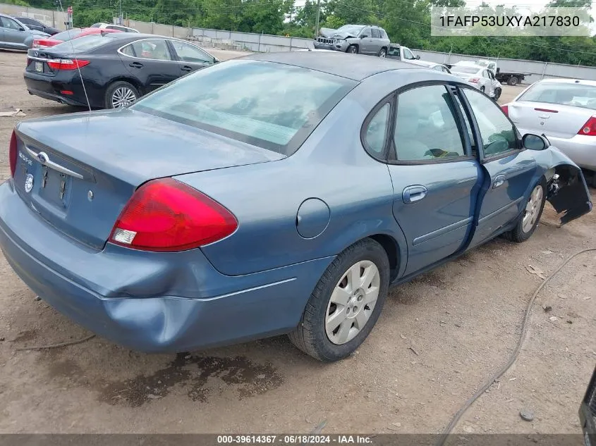 2000 Ford Taurus Se VIN: 1FAFP53UXYA217830 Lot: 39614367